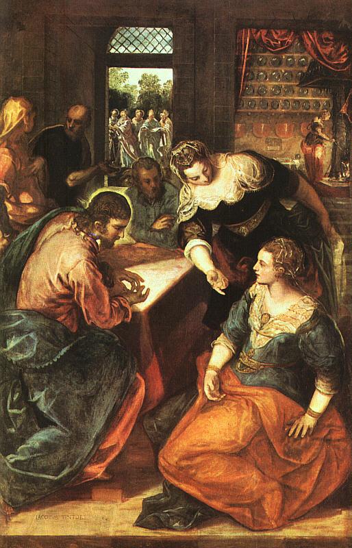 Jacopo Robusti Tintoretto Christ in the House of Martha and Mary Spain oil painting art